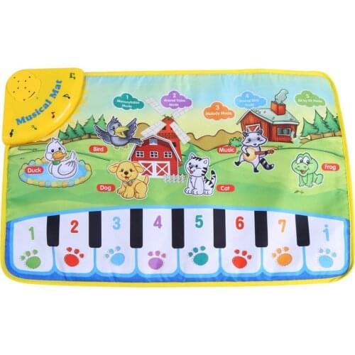 60x39cm Musical Mat with Animal Voice Baby Piano Playing Carpet Music Game Instrument Toys Early Educational Toys for Kids Gift
