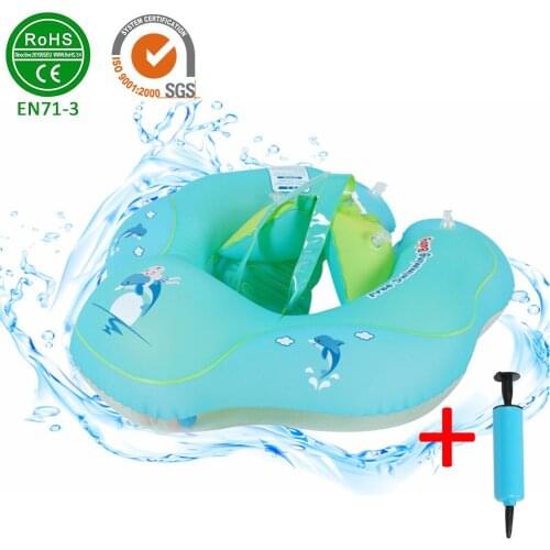 Infant Underarm Inflatable Pool Float With Backrest And Strap Baby Waist Inflatable Circle Float Swimming Pool Toys