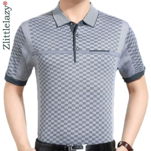 New Summer Polo Shirt Men Short Sleeve Polos Shirts Plaid Slim Fit Mens Pol Clothes Dress Bodybuilding Streetwear Poloshirt 9097