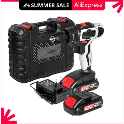 New Impact Cordless Drill Electric Screwdriver Mini Wireless Power Driver DC Lithium-Ion Battery 42Vf 3/8-Inch 25+3 Settings