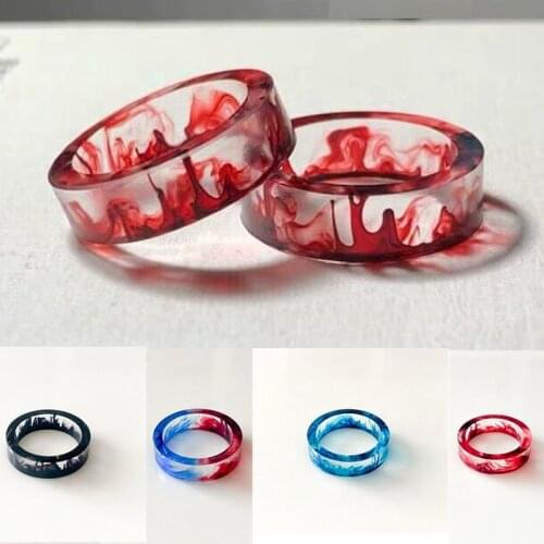 2021 New Colourful Transparent Resin Acrylic Geometric Square Round Rings for Women Jewelry Travel Gifts Couple Rings Exclusive