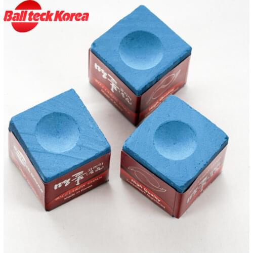 Original BallTeck Korea Billards Chalk Pool Cue Stick Chalk 3Pcs Professional Blue Snooker Carom Chalk Billiard Accessories