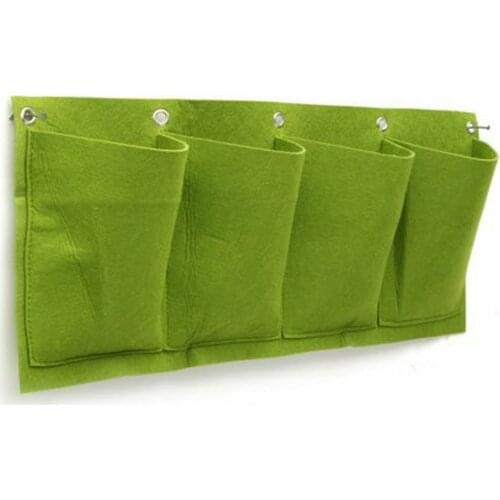 Hot Newest Wall Hanging Planting Corrosion-resistant Bag Pocket Felt Plant Growing Vertical Garden Growing Durable Bag 4 Pockets