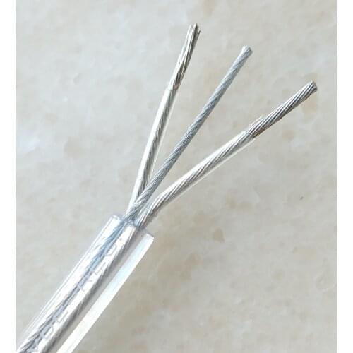 100m/lot transparent 2*0.75mm power cord electric cable with 1.0mm supporting steel rope for Lighting lamps electrical wire