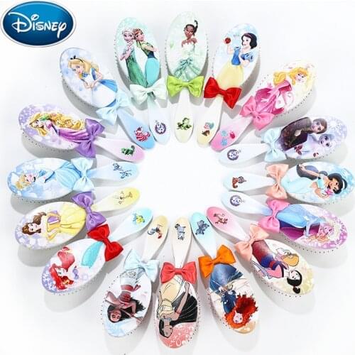 Disney 1pcs New Princess Pattern Comb Cartoon Children Comb Bow Airbag Comb Girl Gift With Box Comb