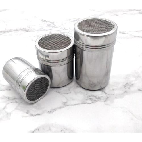 Stainless Steel Powder Spreader with Lid Seasoning Pot Fancy Seasoning Bottle Dusting Tube Pepper Pot Seasoning Pot