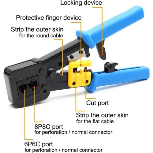 EZ rj45 crimper hand network tools pliers rj12 cat5 cat6 8p8c Cable Stripper pressing clamp tongs clip multi function