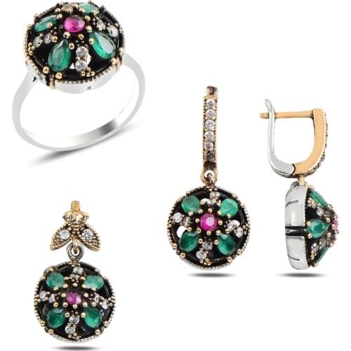 Silver 925 Sterling Zircon Cubic Zirconia Authentic Set