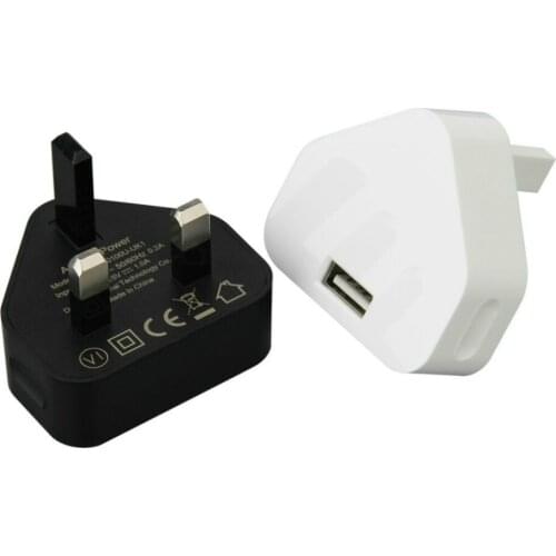 5V 1A UK 3 Pin Mains Plug Fast Charge USB Wall Charger Home Travel Adapter For iPhone Xiaomi Nokia Samsung Smart Phone 50pcs