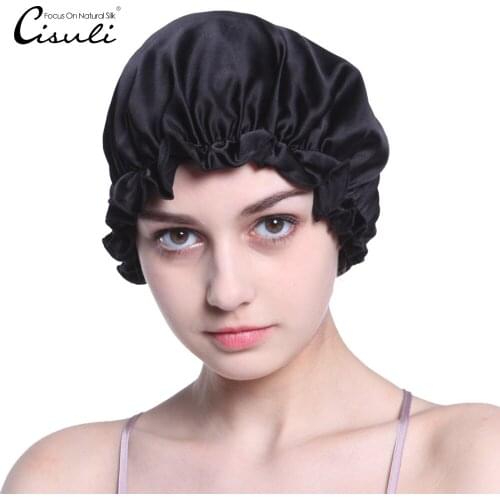 Silk Shower Cap 100% Natural Silk Fabric Women Caps for Hair Treatment Free Size No Waterproof silk natural textile best selling