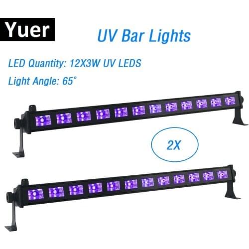 UV Stage Lights 12X3W Violet Led Bar Laser Projection Lighting Party Club Disco Light For Christmas Holiday Stage Effect Lights