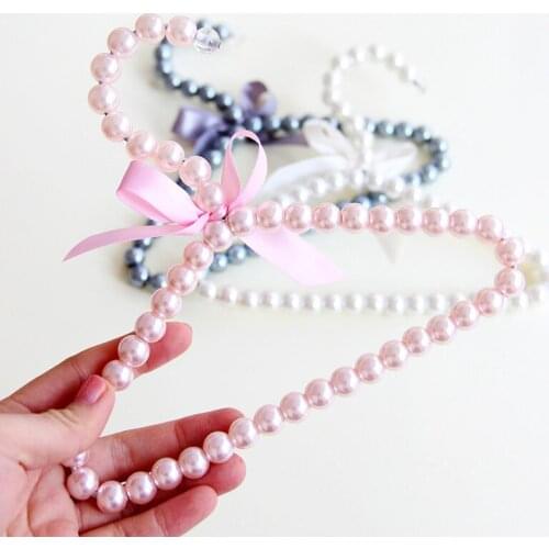 5pcs/lot 20cm bowknot pearl hangers Pet clothes hangers