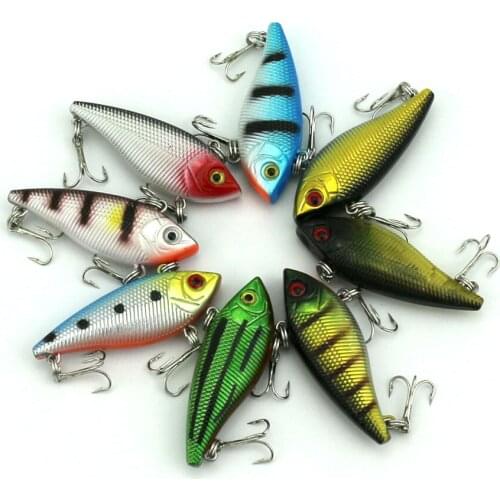 Vibration Lure 8pcs 5cm 6g Winter VIB Fishing Lure Artificial Crank Bait All Layer Vibration Fishing Tackle Sea Boat Wobblers