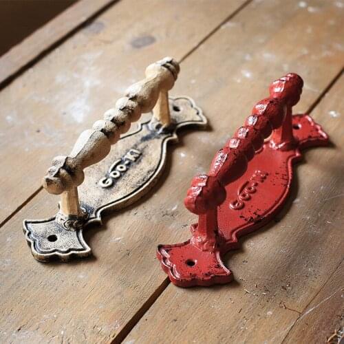 Vintage White Antique Red Barn Door Handles American style Countryside Pulls Iron Sliding Barn Door hardware