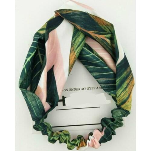 The seaside wind forest banana leaves with fresh leaves retro Korea rabbit ears cross Hair Barrette