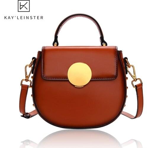 Genuine Leather Female Handbags 2020 New Messenger Bags Women Fashion Leather Shoulder Saddle Small Crossbody Bags