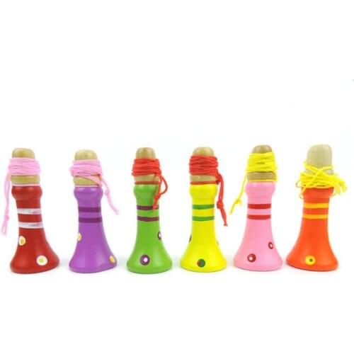 1pcs Parenting Babys Musical Instruments Multi-color Wooden Kids Toy Trumpet Performance Props wooden trumpet Baby Child