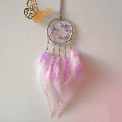 1PCS Dream catcher mixed color feather creative car pendant family bedroom decoration car accessories girl car decoration