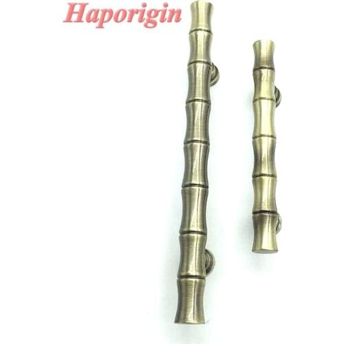 2x Vintage Bronze Bamboo Cabinet Drawer Handles Furniture Pulls Creative Antique Cupboard Closet Drawer Handle Pulls Haporigin