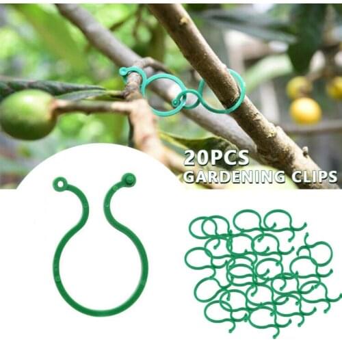 20pcs/set Garden Tomato Vegetable Plant Support Binding Clip Gardening Plant Seeding Vines Clamp Home Greenhouse Clip Supplies