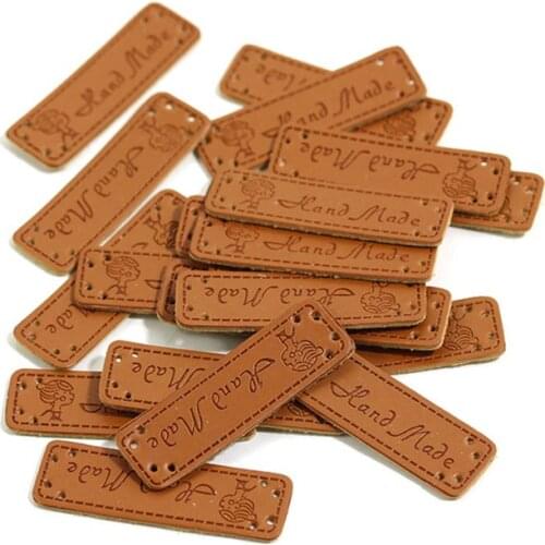 24pcs Pu Label Tag Handmade Decoration for Bag Handbag Clothes Shoes