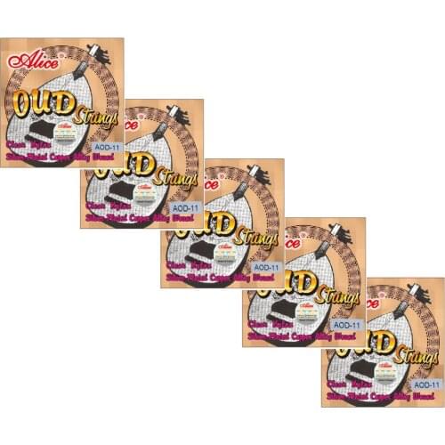 5 Sets Quality Goods Alice AOD-11 Clear Nylon Silver-Plated Copper Alloy Wound 11 Oud Strings