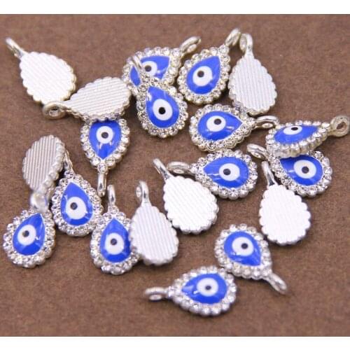 6pcs Blue Evil Eye Charms Connector For Bracelet Jewelry Accessories Different Style Pendant Handmade wholesale