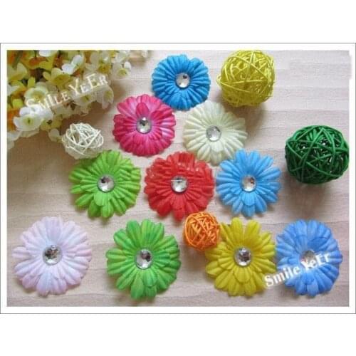 Small Mini 2'' flower Hairclip Christmas flower hair clips gerbera Hair Flower 800pcs