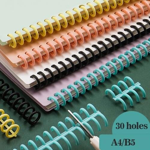 A4/B5 Loose-leaf Plastic Binding Ring Multiple Sizes Single Coil Spring Spiral Rubber Ring Punch Binding Supplies