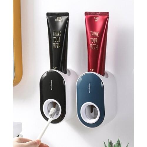 Automatic Toothpaste Dispenser Wall Mount Toothbrush Holder Lazy Toothpaste Squeezer For Toilet Home Bathroom Accessories