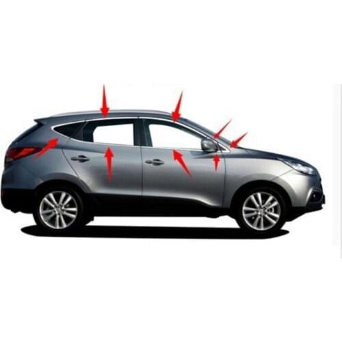 Free shipping 2009-2013 for Hyundai ix35 high quality stainless steel car window trim edge (16), car cover