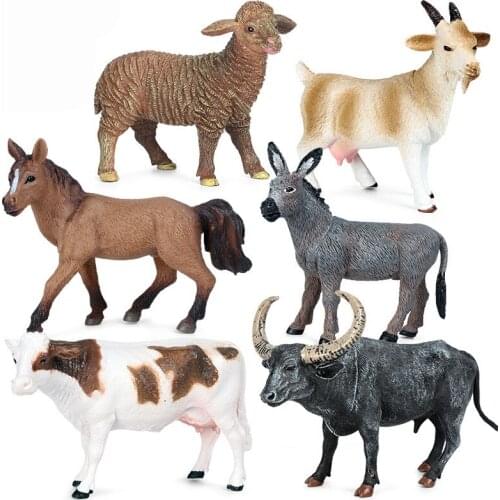 Cows/Goat/Horse Animal Model Action Figure Hollow Animal Action Figures Collection PVC Childrens Cognitive Toys