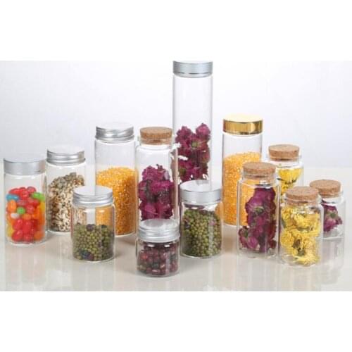 5pcs/lot 20/30/40/50/60/70/ 90ml Food Perfume Oil Storage Sample Bottles Glass Vial Container Jars Screw Cap Wedding Decor Gifts