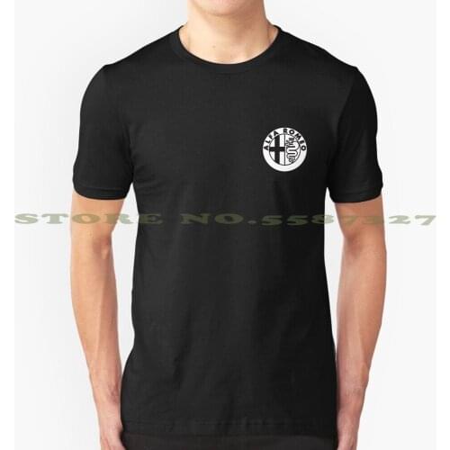 Alfa Romeo monochrome logo ( white ) cool design t-shirt for men women