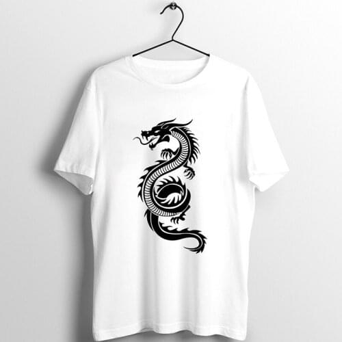 Chinese Dragon Print T-shirt Streetwear Top Ulzzang Harajuku Graphic T-shirt Casual Top Female Summer Womens T-shirt
