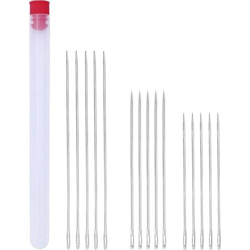 15Pcs 89/100/150mm Long Needles Stitching Sewing Knitting Threading Needles Quilting Tools Large-eye Embroidery Hand Needles