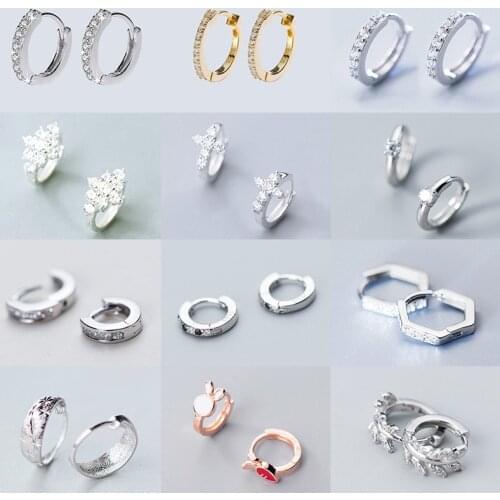 INZATT Real 925 Sterling Silver Zircon Round Cross Hoop Earrings For Fashion Women Party Fine Jewelry Accessories Bohemian Gift