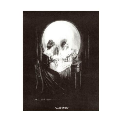 Free Shipping Two Girls with Skeleton Abstract Canvas Canvas Oil Canvas Wall Art Decoration Painting Art Decoration XJDP-180