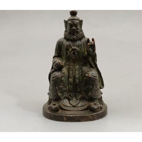 China brass Taoism Founder small crafts statue