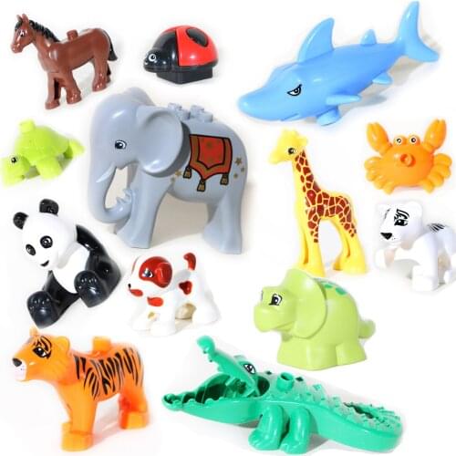 Big Size Diy Building Blocks Animal Accessories Figures Elephant Dinosaur Compatible with Big Size Toys for Children Kids Gifts