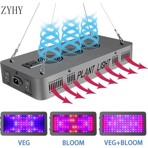 1200W 2000W 3000W Full Spectrum LED Grow Light Dual-Switch Red Blue Plant Growth Lamp For Indoor Plant Seedling Flower VEG Tent