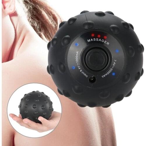Yoga Fitness Leg Back Massage Ball 4 Vibration Intensity Portable Massager Rechargeable Silicone Ball US/EU Plug