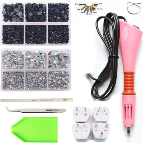 Heating Rhinestone Wand Gun Pink 110V-220V Hotfix Rhinestones Applicator Stones and Crystals Strass Glass hotfix DIY for clothes