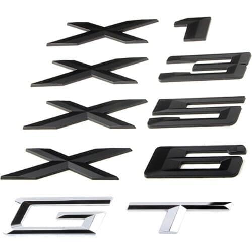 X1 X3 X5 X6 GT Letter Badge Sticker Rear Trunk Font Logo For BMW E53 E70 E71 E72 E83 E84 F15 F16 F25 F48 F49 G05 Car Styling