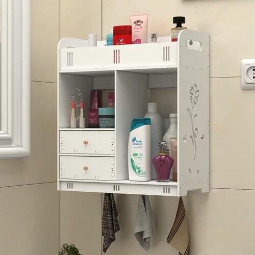 Wall Mounted Bathroom Toilet Furniture Waterproof and Moisture-proof Sturdy and Durable White Bathroom Cabinet Cupboard Shelf