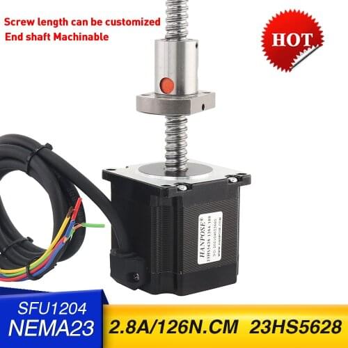 Nema 23 Stepper Motor 2 phase 56mm 126N.cm 23hs5628 with sfu1204 sfu1605 sfu1610 ball screw for CNC 3D Printer