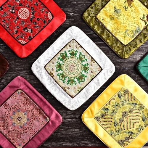 New Chinese Retro Silk Placemat Heat Proof Mat Creative Heat Resistant Household Multi-Purpose Japanese Table Mat Soup Bowl Mat