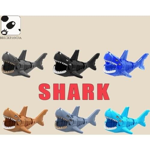 Pirate Series Animals Ocean Building Blocks Caribbean Shark Figures Model DIY Assemble Bricks Toys Gifts for childrens 6PCS/SET