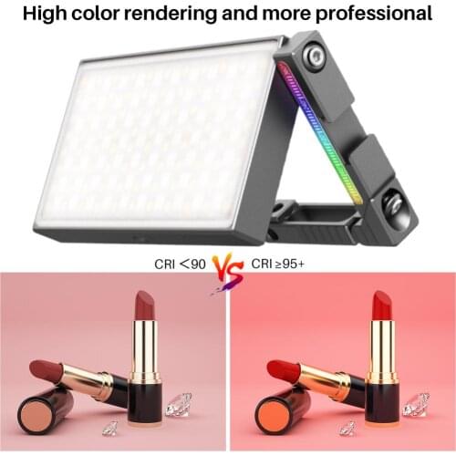 Vijim R70 Full Color Metal Rgb Led Video Light With Adjustable Bracket Mount Dslr Slr Camera Light Pd Fast Charge