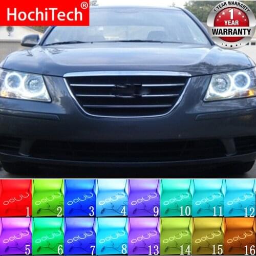 Multi-color RGB LED Angel Eyes Halo Ring Eye DRL RF Remote Control for Hyundai Sonata NF Sonata Transform 2008-2010 Accessories